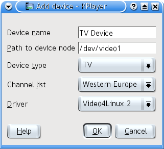 Add device dialog