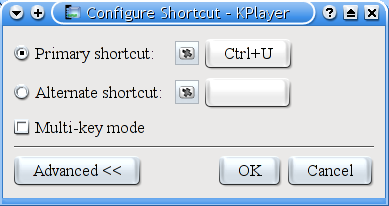 Define Shortcut dialog