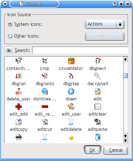 Change icon dialog